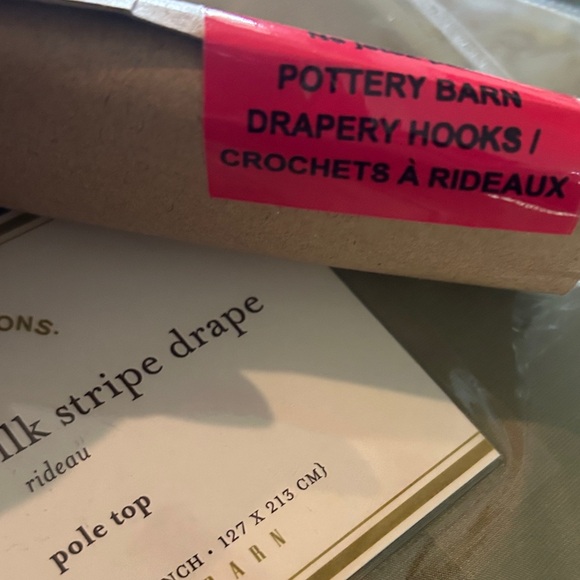 Pottery Barn Variegated Silk Stripe Drapes - Picture 7 of 7